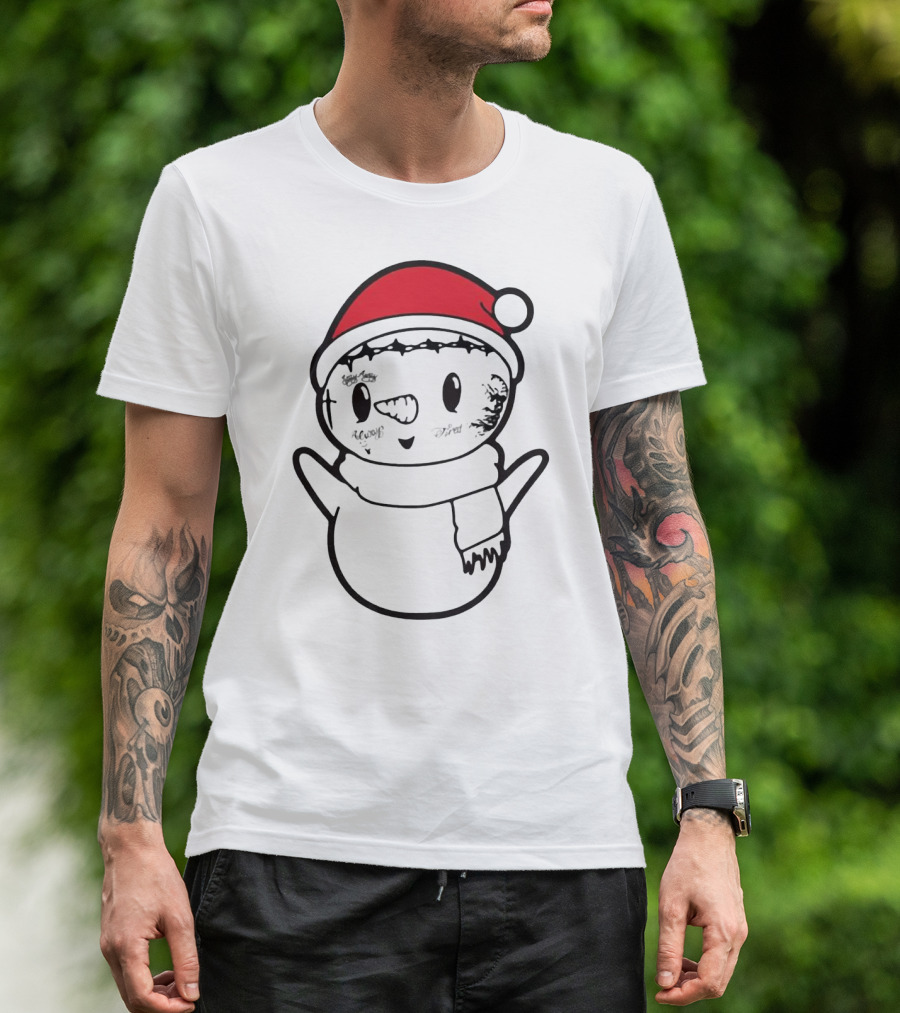 Post Malone Snowman Christmas Santa Tattoo Face T-Shirt