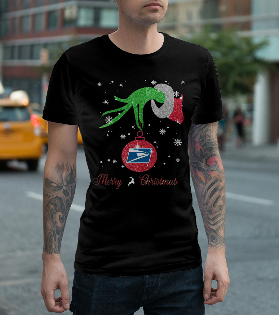 Merry Christmas Grinch Holding USPS T-Shirt