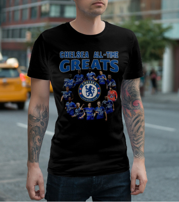 Chelsea All-Time Greats Players Signatures Chelsea Football Club T-Shirt