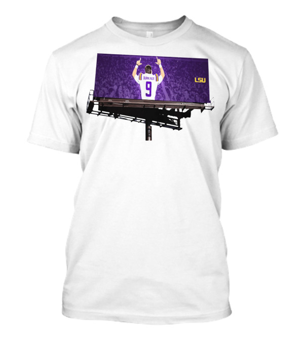 Joe Burreaux LSU Tigers Number 9 Football Fan Spirit T-Shirt