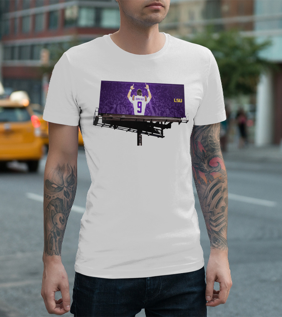 Joe Burreaux LSU Tigers Number 9 Football Fan Spirit T-Shirt