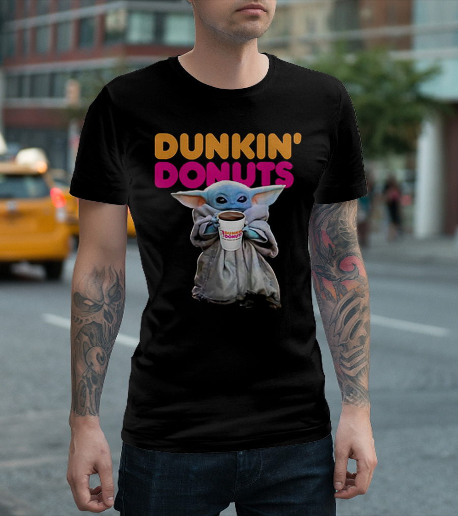 Dunkin' Donuts Baby Yoda Star Wars Coffee Cup T-Shirt