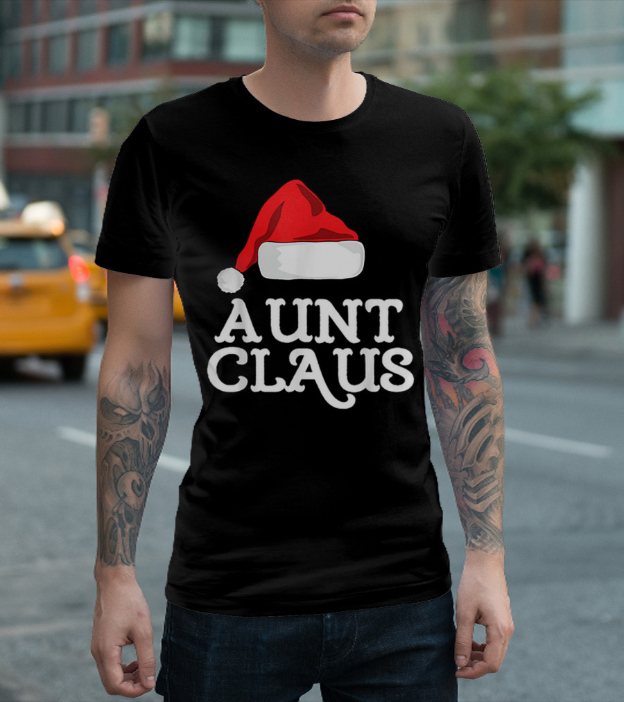 Aunt Claus Christmas Santa Hat Family Group T-Shirt