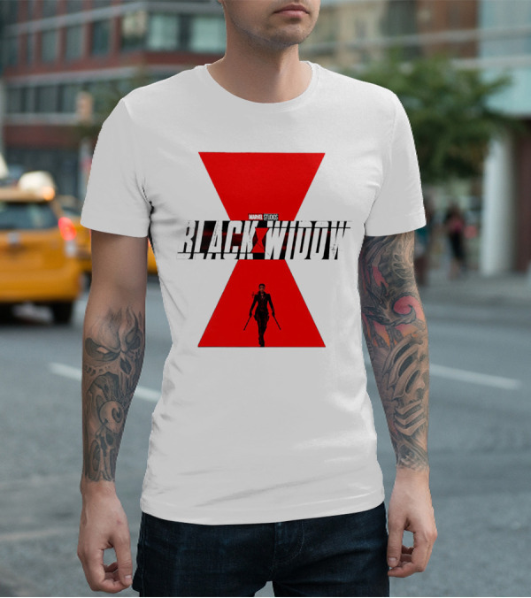 Marvel Studios Black Widow Scarlett Johansson Red Hourglass T-Shirt