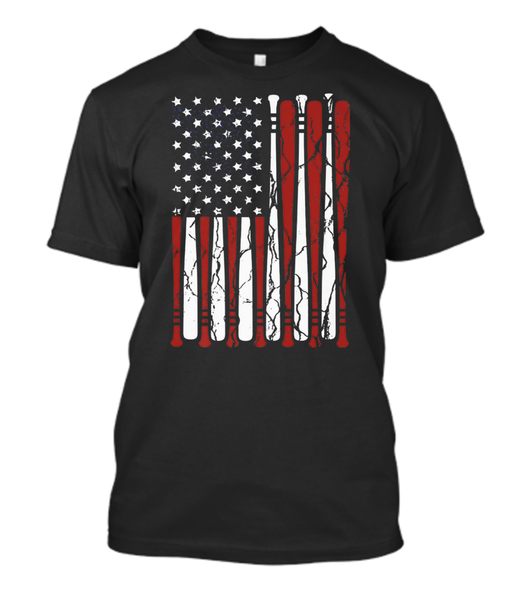 American Flag Baseball Bat Stars And Stripes For 4th Of July T-Shirt