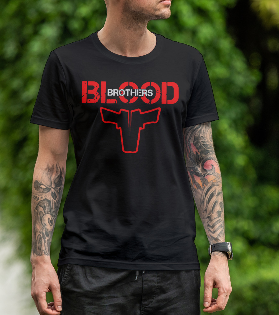 Blood Brothers Guns Red Outline T-Shirt