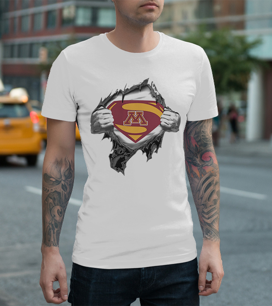 Minnesota Golden Gophers Superhero Symbol Inside Reveal T-Shirt