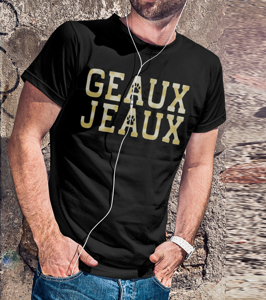 Geaux Jeaux Joe Burrow LSU Football Paw Prints T-Shirt