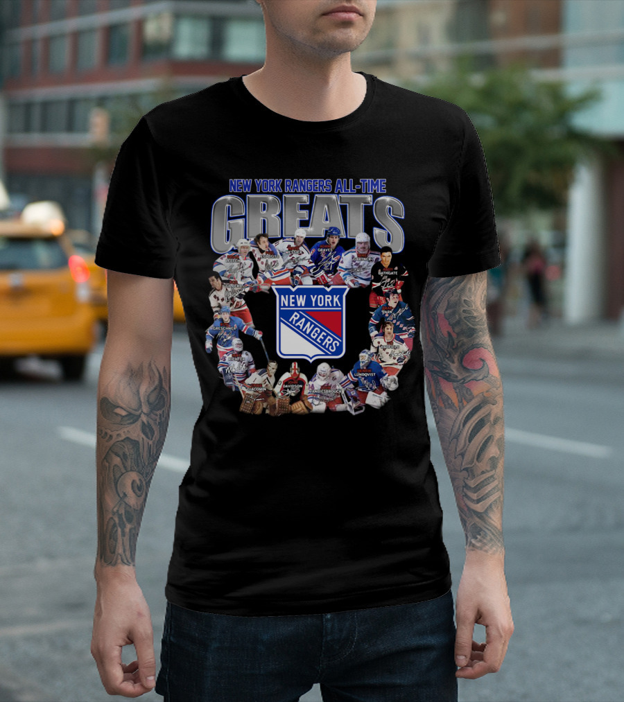 New York Rangers All-Time Greats Legends And Signatures T-Shirt