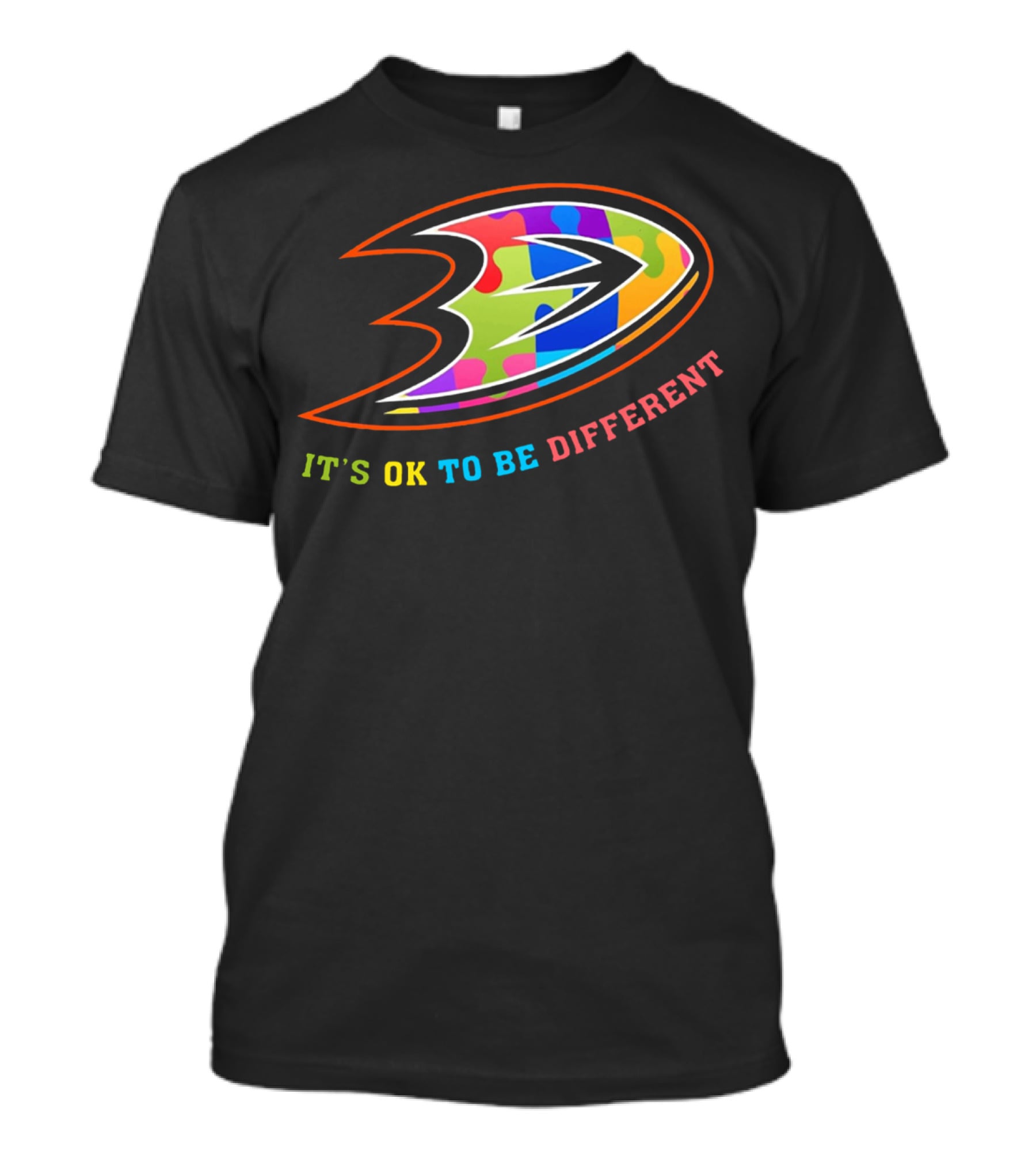 Anaheim Ducks It's Ok To Be Different Rainbow T-Shirt