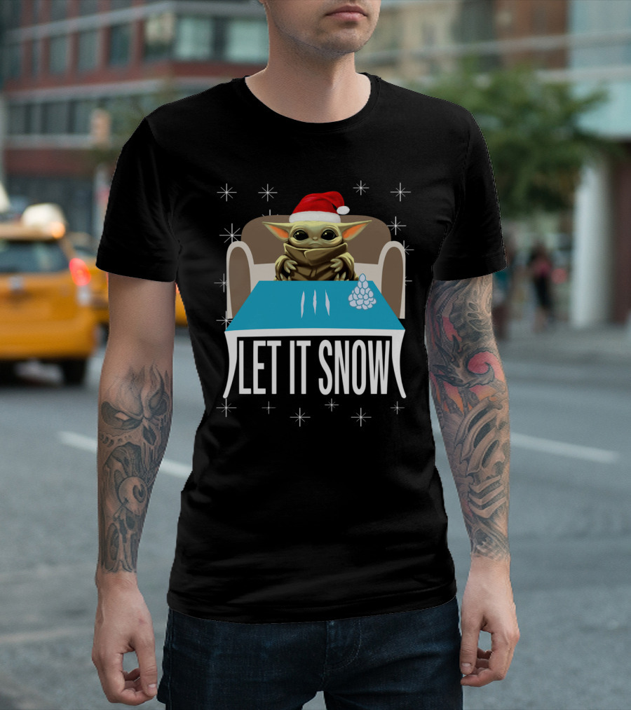 Santa Baby Yoda Let It Snow Holiday T-Shirt