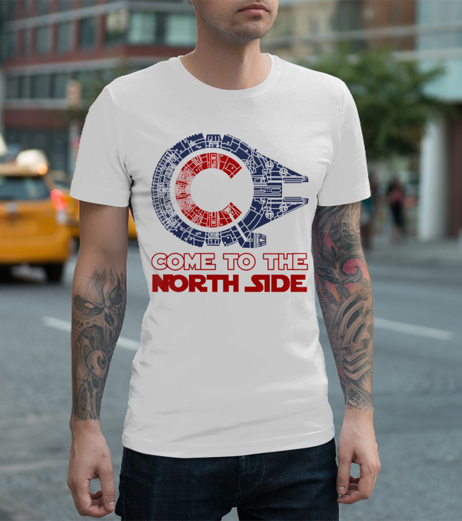 Come To The North Side Star Wars Millennium Falcon Chicago Cubs T-Shirt