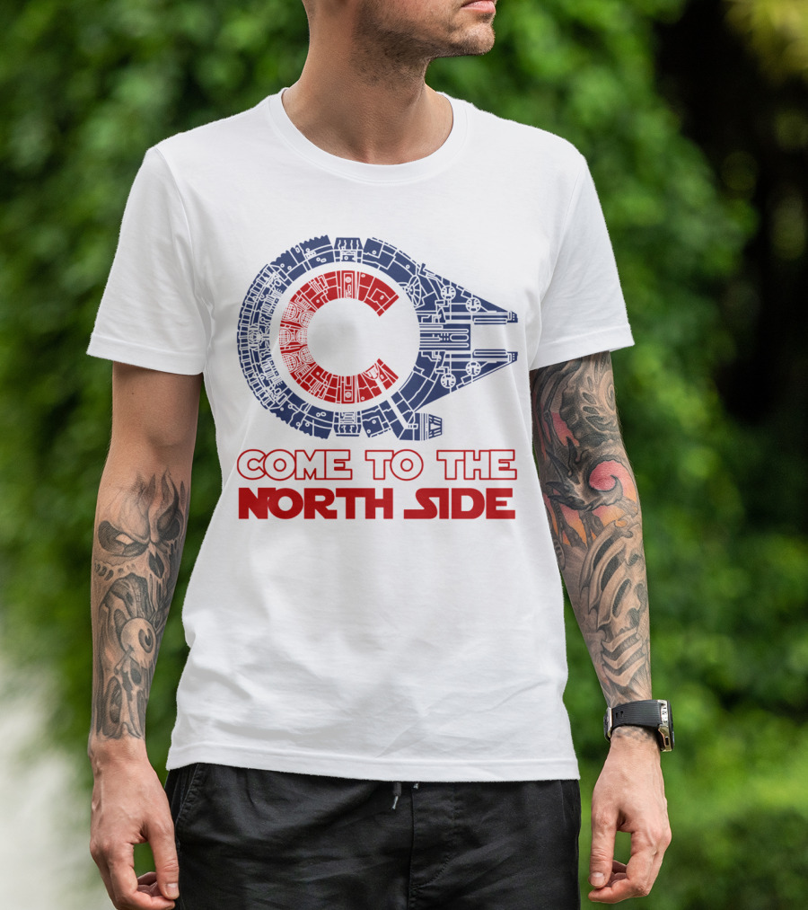 Come To The North Side Star Wars Millennium Falcon Chicago Cubs T-Shirt