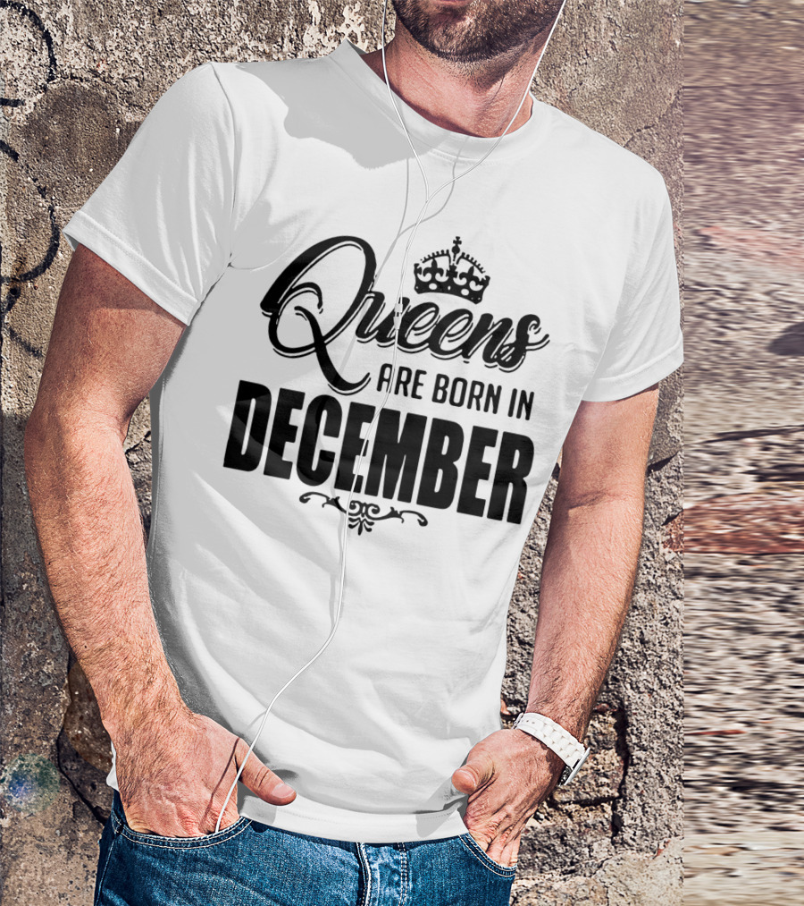 Queens Are Born In December Crown T-Shirt