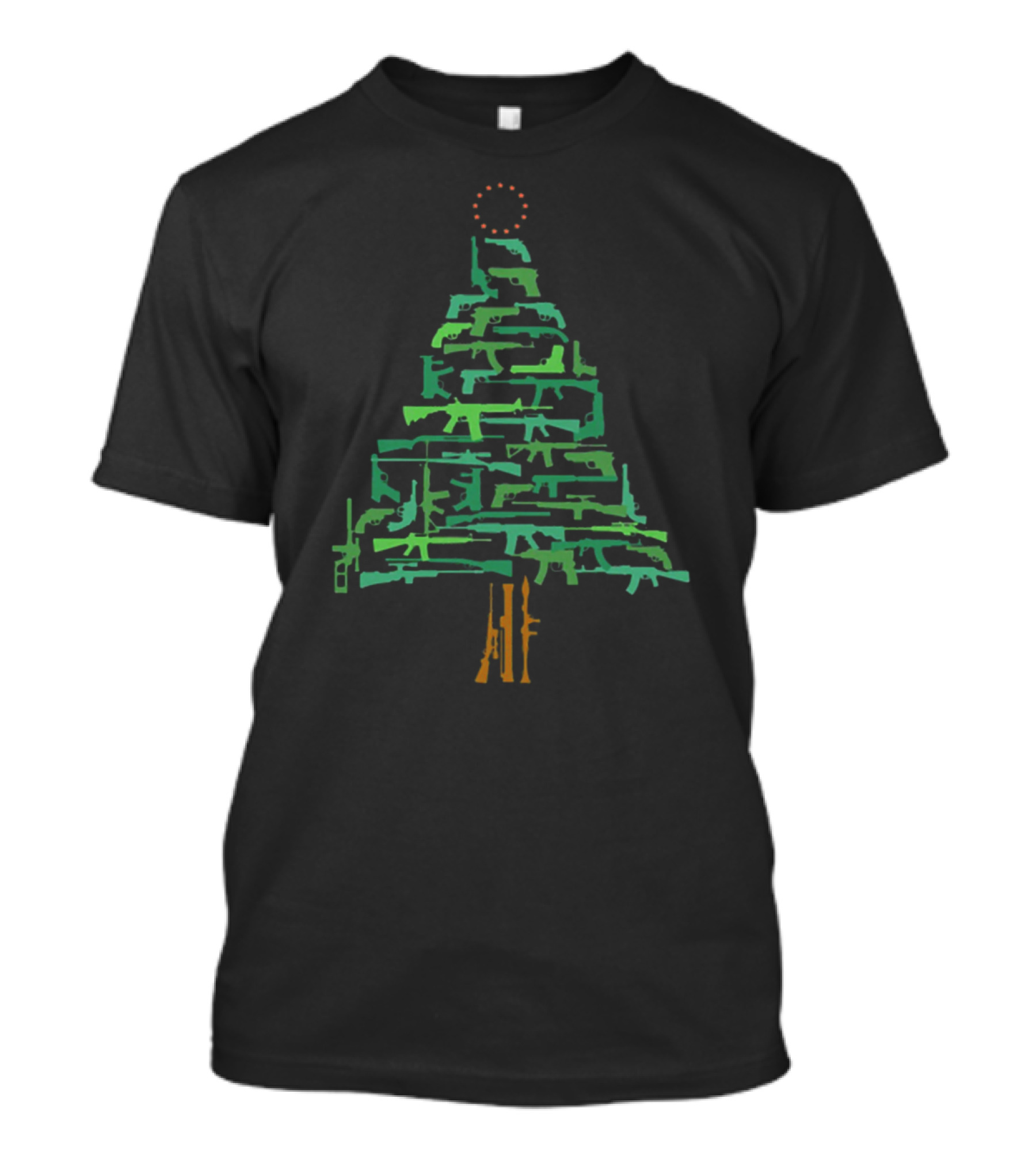 Christmas Tree Made Of Green Guns T-Shirt