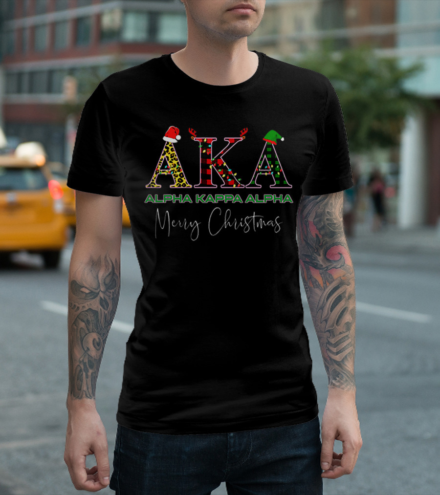 AKA Alpha Kappa Alpha Merry Christmas Holiday T-Shirt