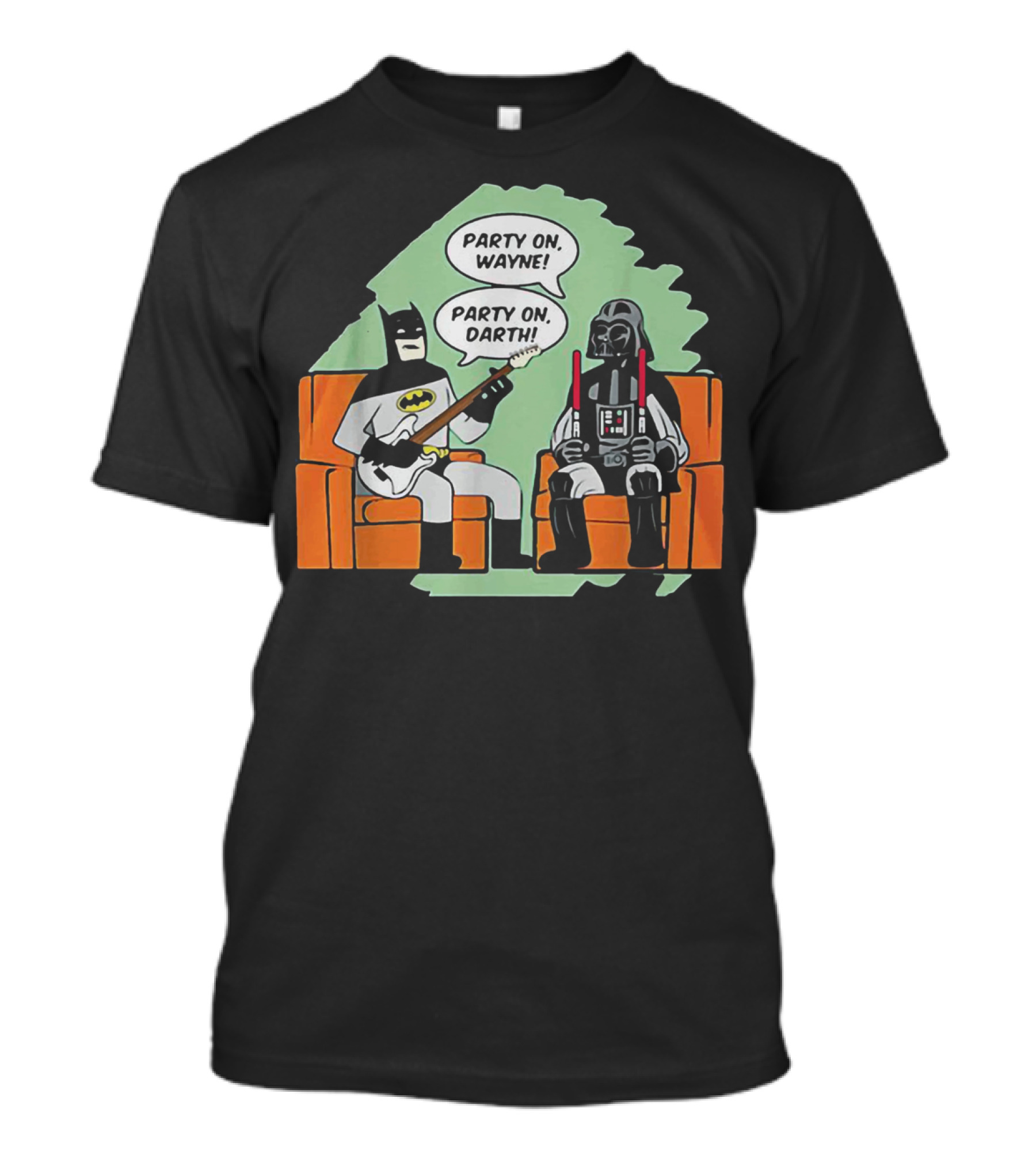 Batman And Darth Vader Party On Wayne Party On Darth T-Shirt