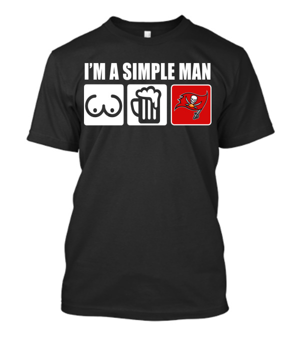 I'M A SIMPLE MAN BUCS PIRATE FLAG BEER MUG ICONS T-Shirt