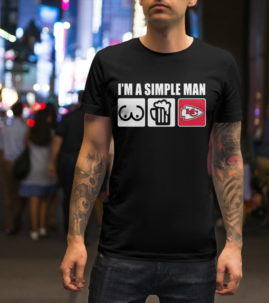 CHIEFS I'M A SIMPLE MAN BEER AND LOGO ICONS T-Shirt