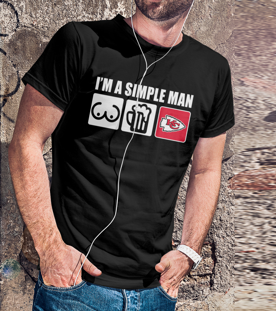 CHIEFS I'M A SIMPLE MAN BEER AND LOGO ICONS T-Shirt