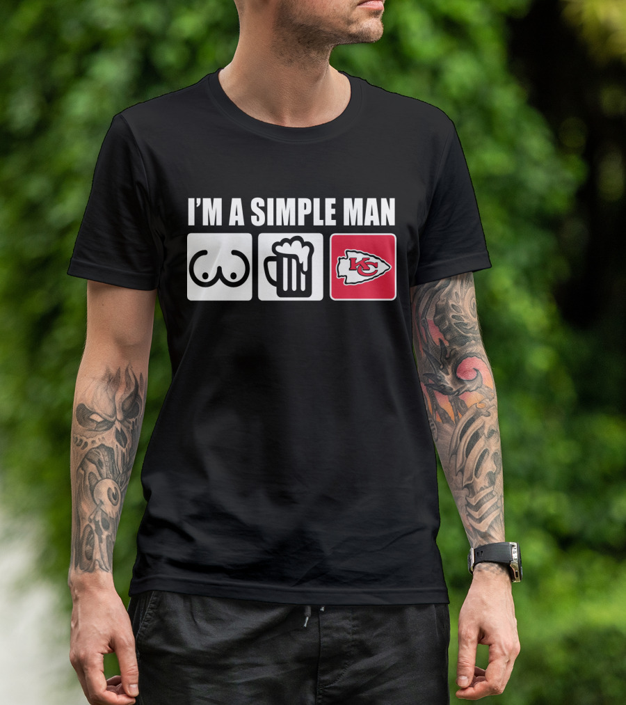 CHIEFS I'M A SIMPLE MAN BEER AND LOGO ICONS T-Shirt
