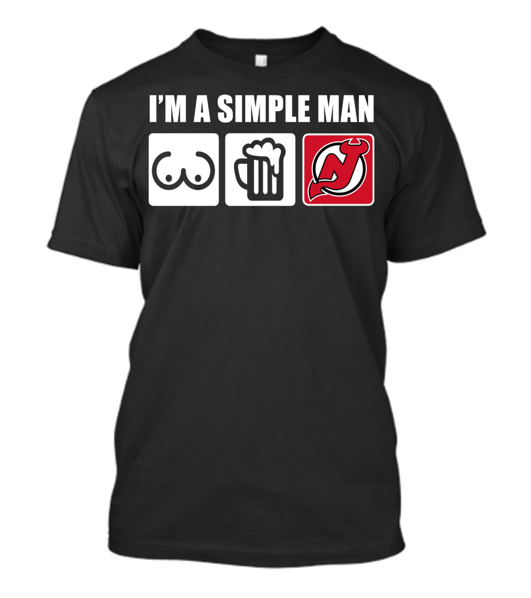 I'M A SIMPLE MAN BEER NEW JERSEY DEVILS T-Shirt