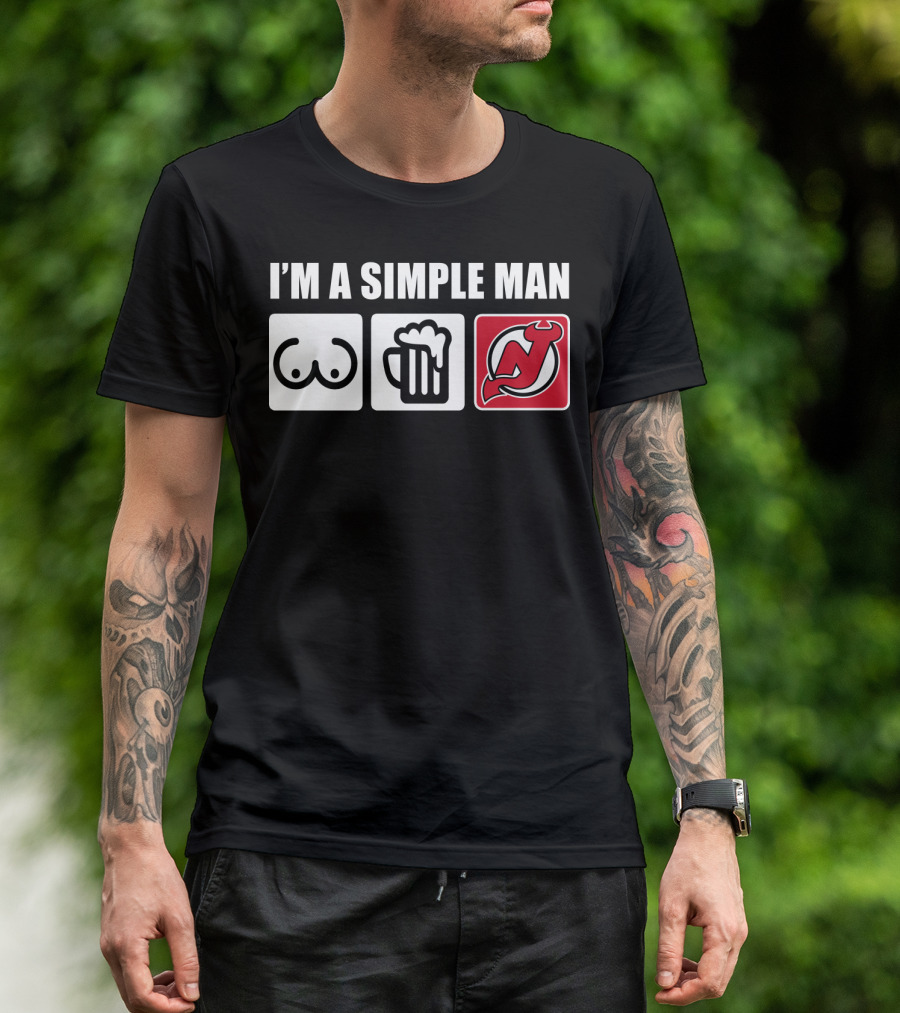 I'M A SIMPLE MAN BEER NEW JERSEY DEVILS T-Shirt
