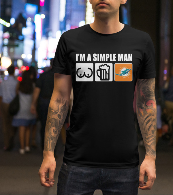 I'M A SIMPLE MAN DOLPHINS BEER SYMBOLS T-Shirt