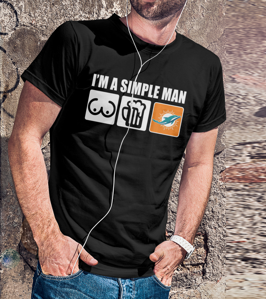 I'M A SIMPLE MAN DOLPHINS BEER SYMBOLS T-Shirt
