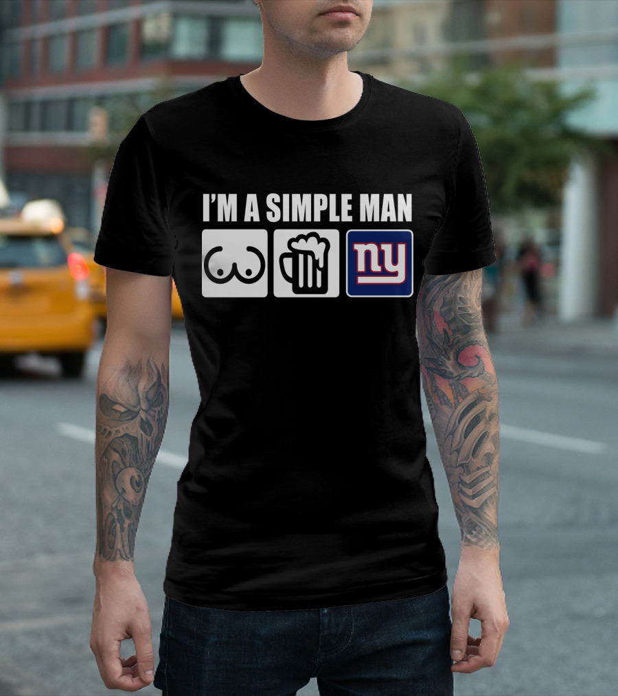 I'M A SIMPLE MAN BEER FOOTBALL GIANTS T-Shirt