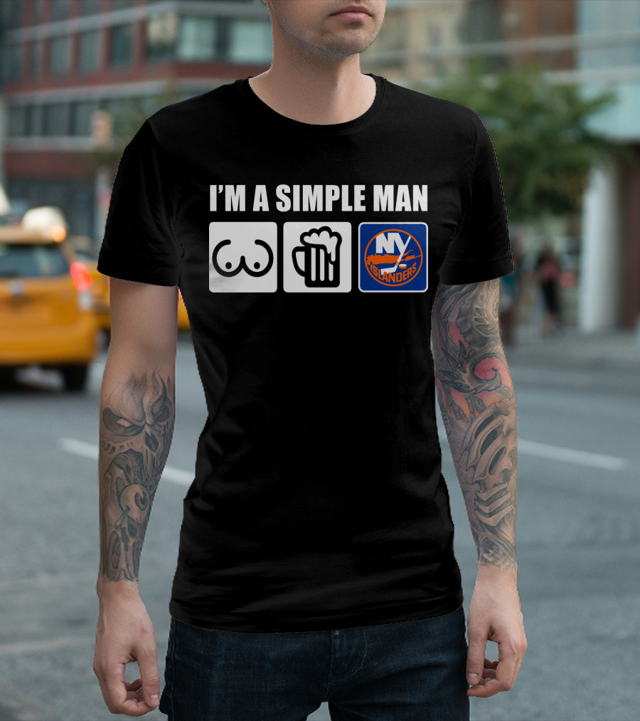 I'M A SIMPLE MAN NY ISLANDERS BEER ICONS T-Shirt