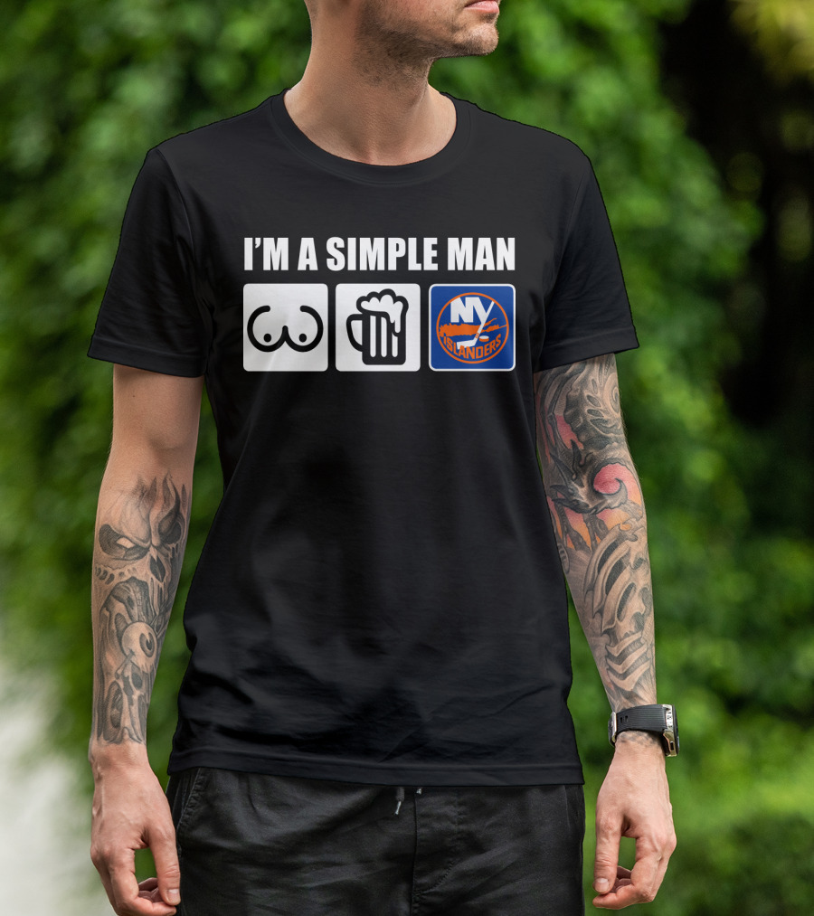 I'm A Simple Man NY Islanders Beer Icons T-Shirt