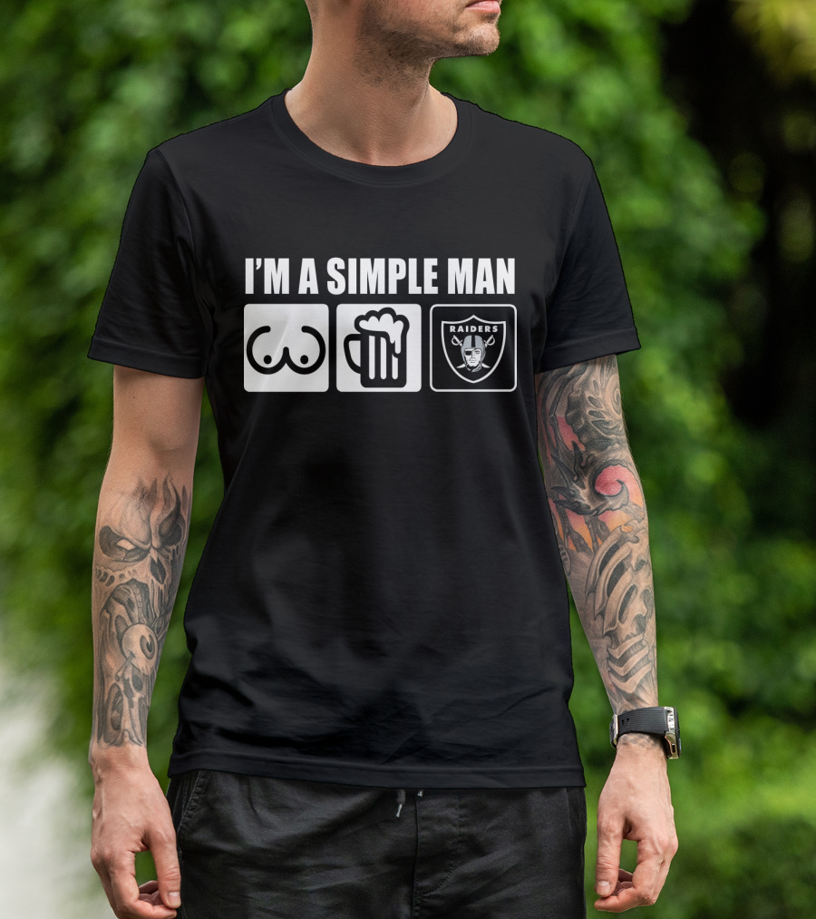 I'm A Simple Man Raiders Beer And Chest Icons T-Shirt