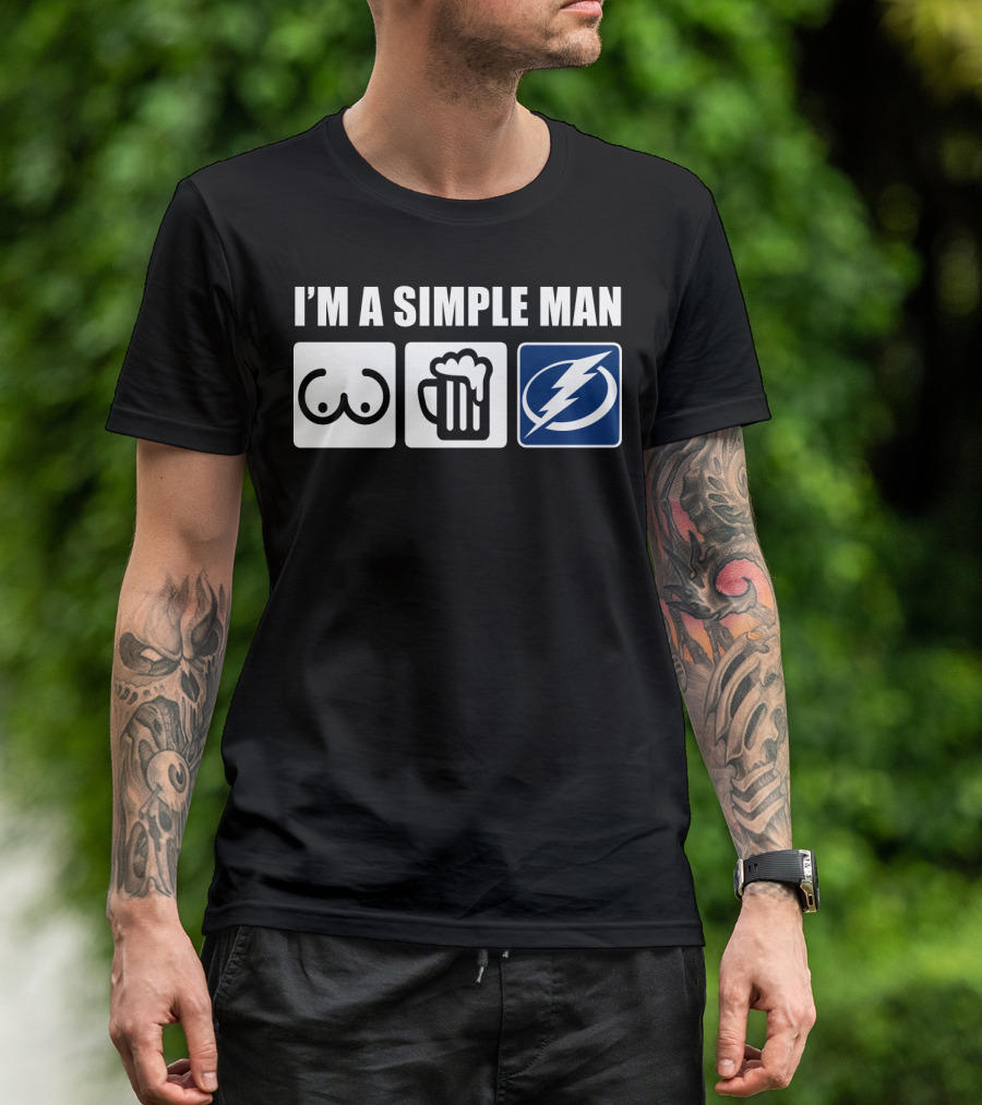 I'm A Simple Man Beer Lightning Bolts T-Shirt