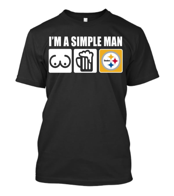 STEELERS I'M A SIMPLE MAN Icons Of Woman Beer Football T-Shirt