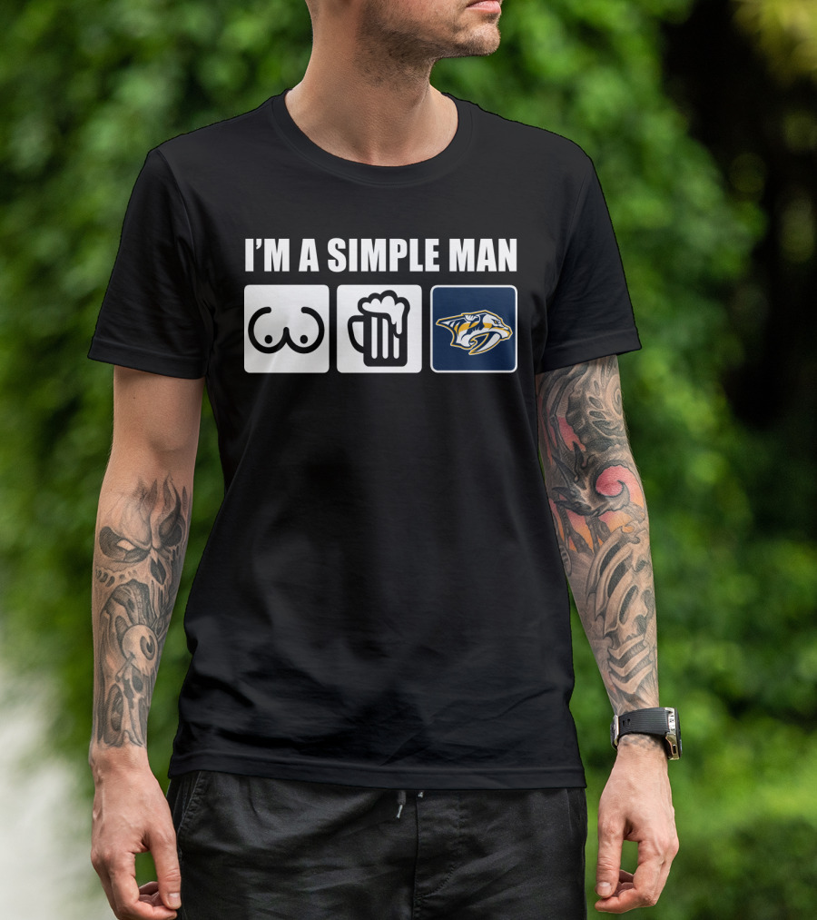 I'm A Simple Man Beer Hockey Predators T-Shirt