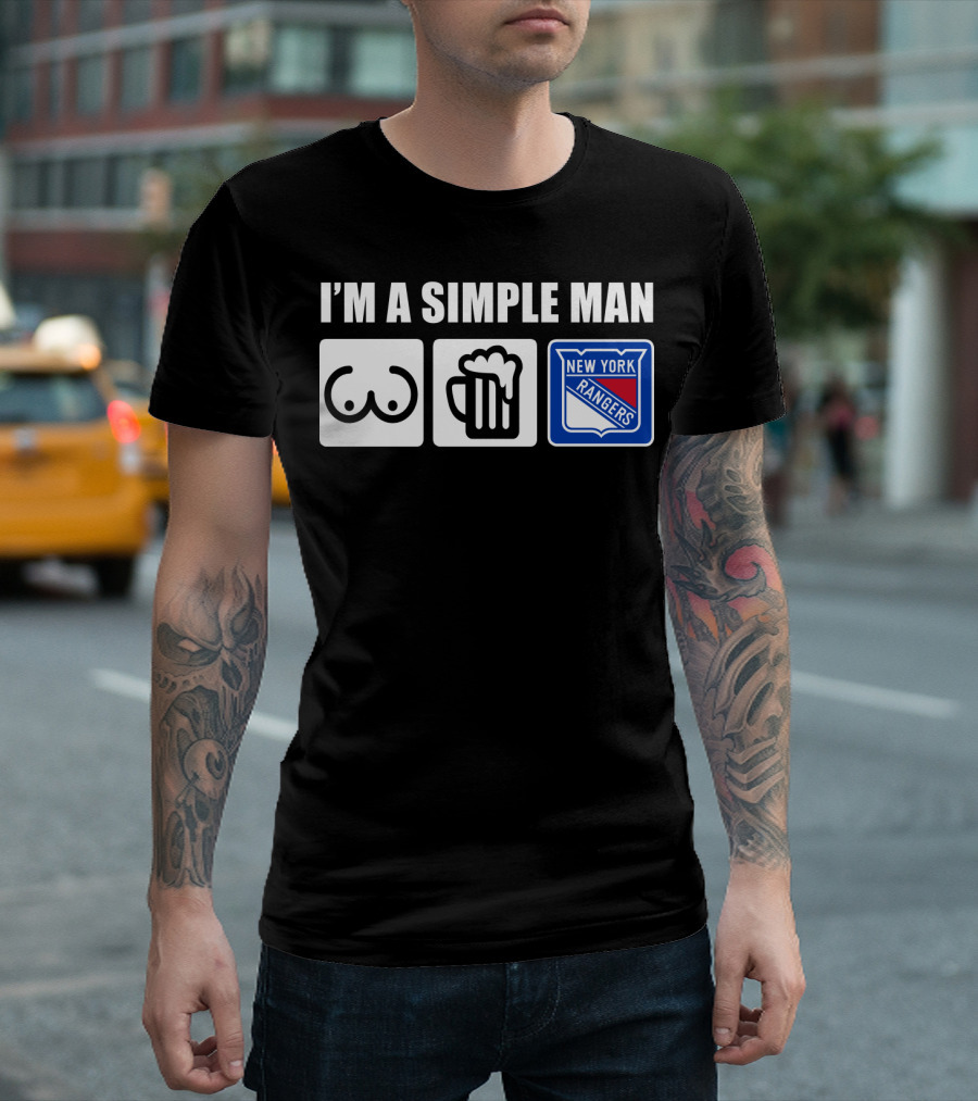 I'm A Simple Man New York Rangers Beer Icons T-Shirt