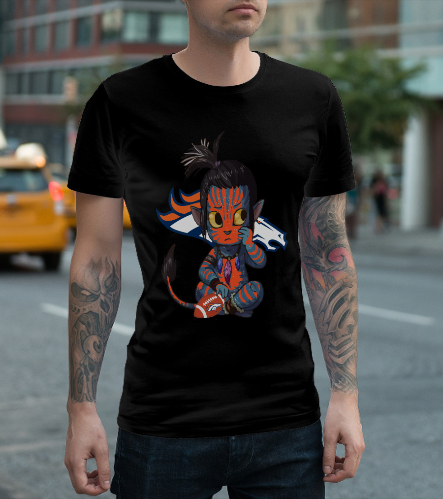 Avatar Broncos Chibi With Denver Broncos Logo And Football T-Shirt