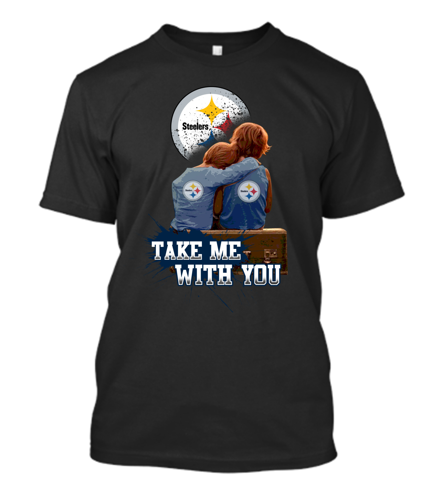 Steelers Logo Hugging Kids Take Me With You T-Shirt