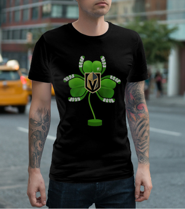 Vegas Golden Knights Shamrock Hockey Tree T-Shirt