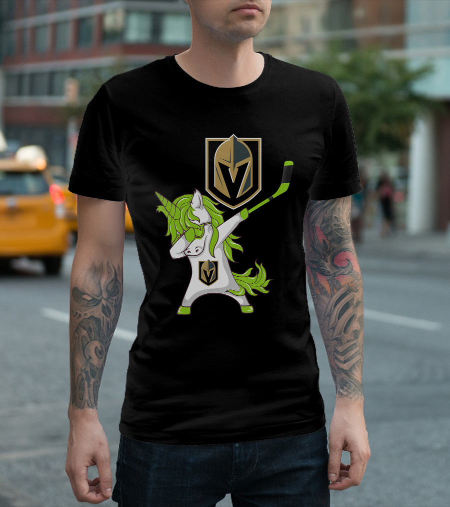 St Patrick Day Dabbing Unicorn Vegas Golden Knights Hockey T-Shirt