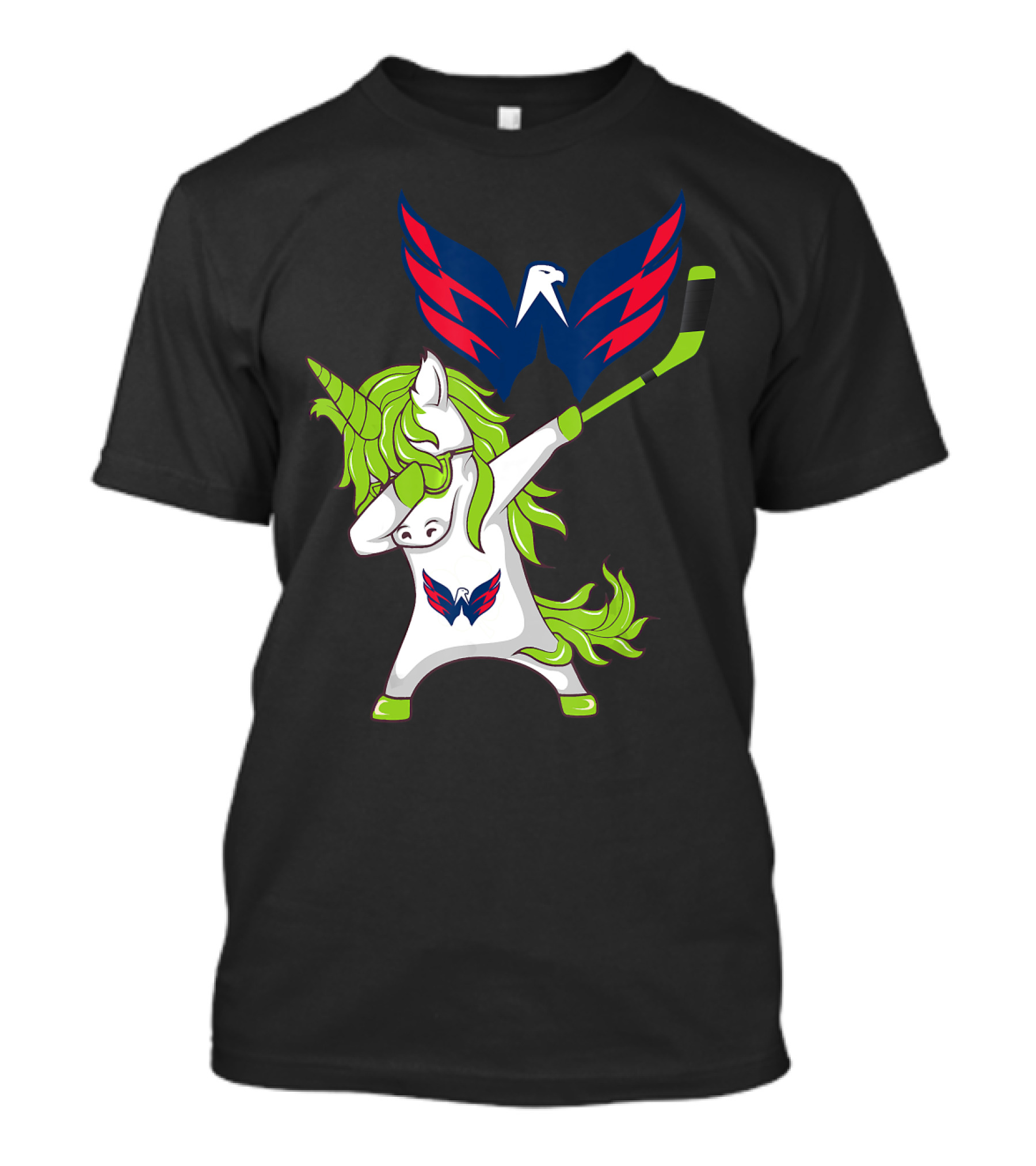 St Patrick's Day Dabbing Unicorn With Washington Capitals Hockey T-Shirt
