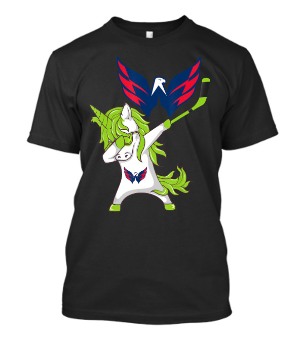 St Patrick's Day Dabbing Unicorn With Washington Capitals Hockey T-Shirt