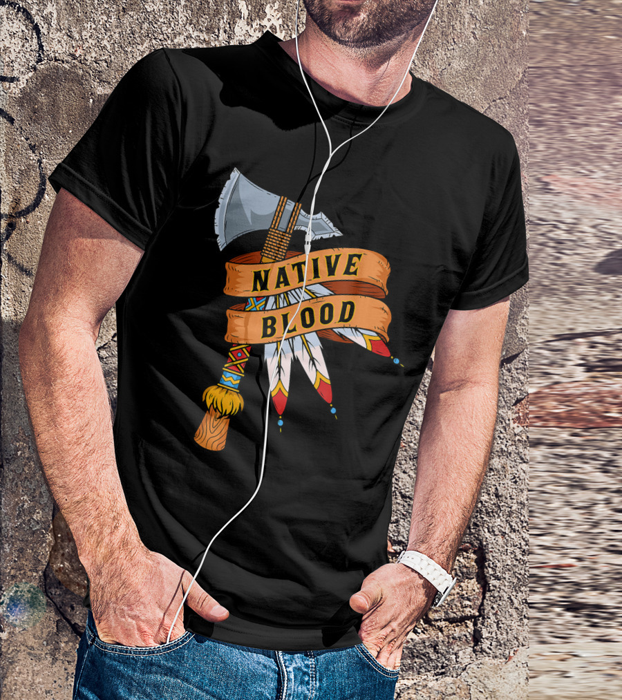Native Blood Tribal Tomahawk Pride T-Shirt