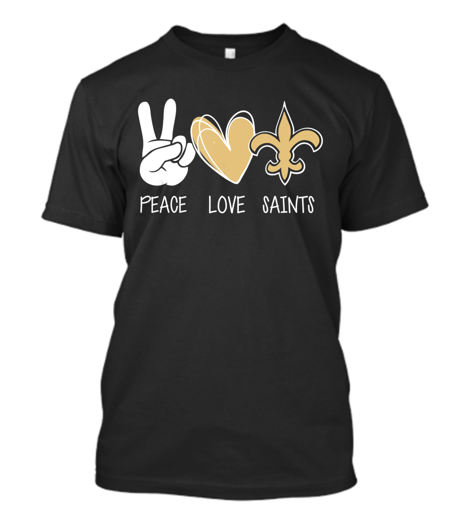 Peace Love Saints Hippie New Orleans Mardi Gras T-Shirt
