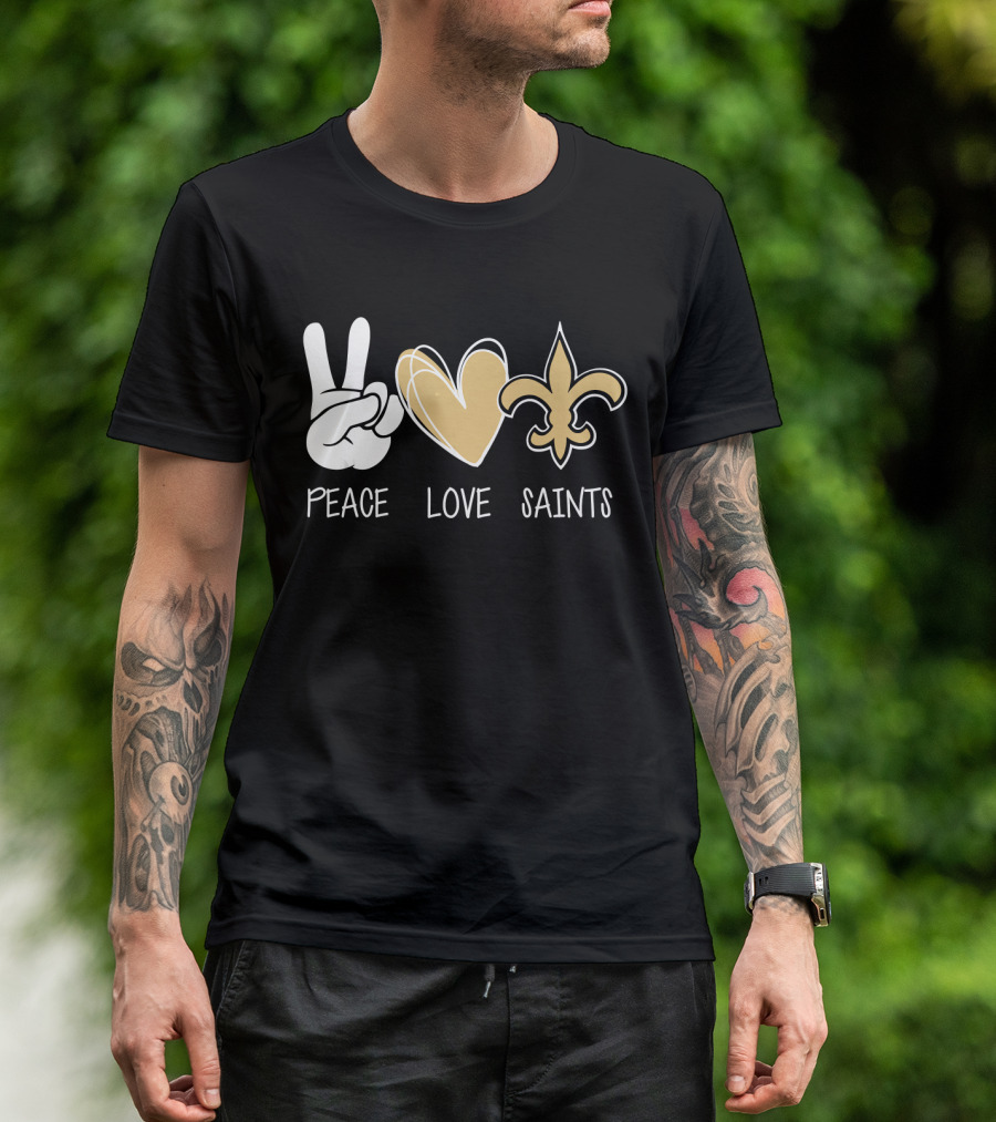 Peace Love Saints Hippie New Orleans Mardi Gras T-Shirt