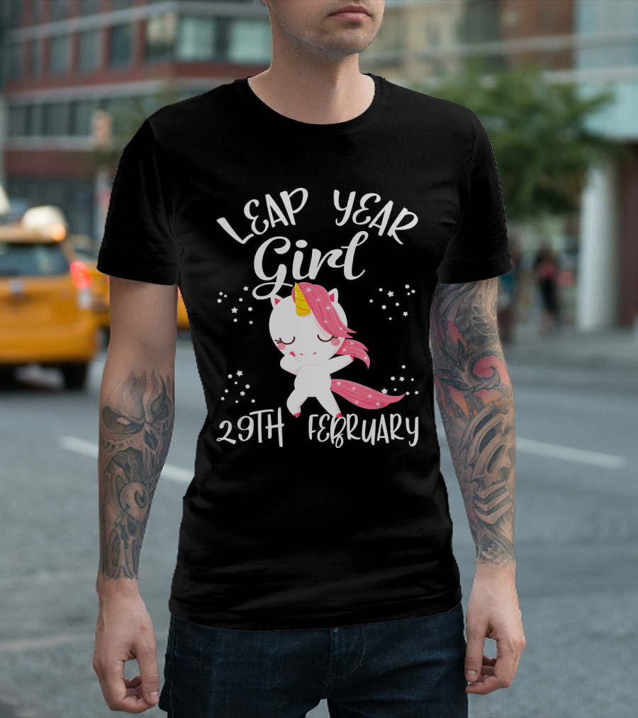 Leap Year Girl 29Th February Birthday Unicorn T-Shirt