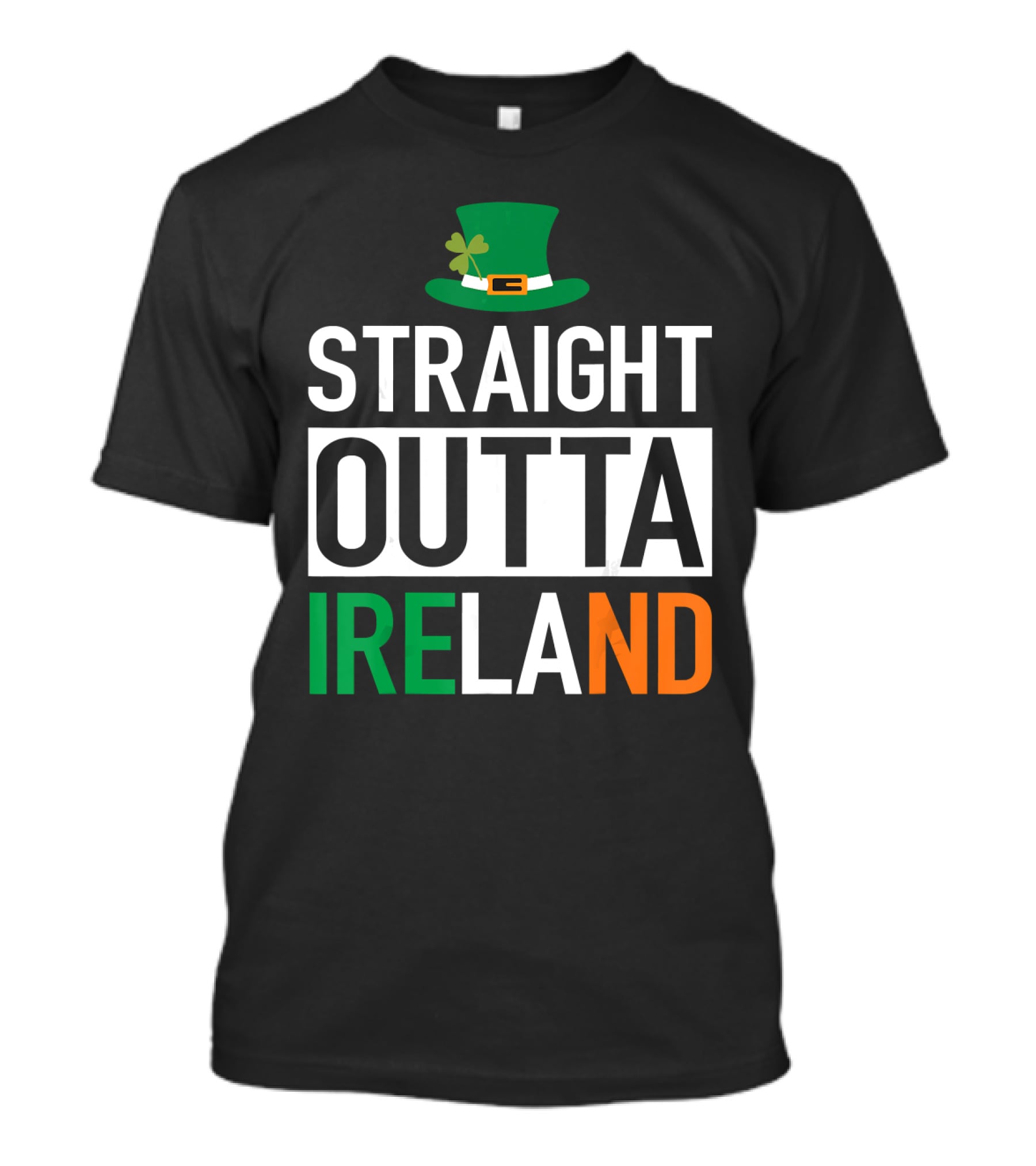 Straight Outta Ireland St Patrick's Day Leprechaun Hat Shamrock T-Shirt