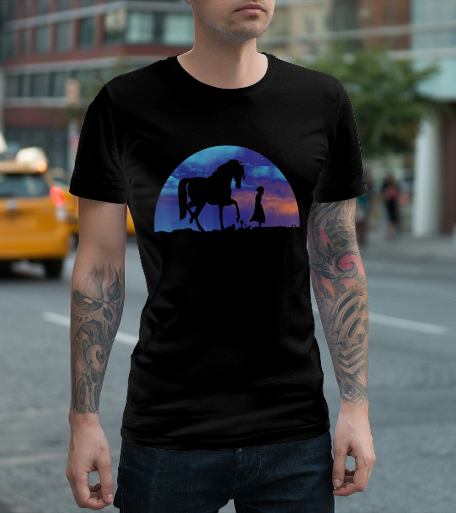Horse Girl Lover Great Silhouette at Sunset T-Shirt