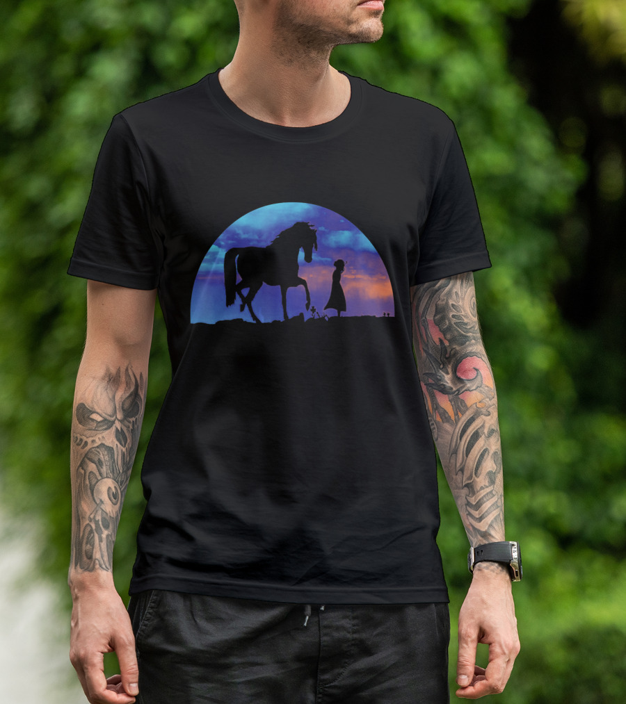 Horse Girl Lover Great Silhouette At Sunset T-Shirt